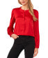 Фото #1 товара Women's Long Sleeve Crew Neck Button-Up Blouse