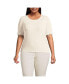 Plus Size Pointelle Lace Shirt Fresh ivory, 1X - фото #1