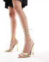 Фото #2 товара Public Desire Ronnie pointed heeled sandal with ankle tie in gold