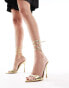 Фото #1 товара Public Desire Ronnie pointed heeled sandal with ankle tie in gold