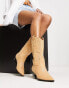 Фото #4 товара Glamorous Wide Fit knee western boots in beige