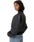 Фото #2 товара Women's Faux Leather Cropped Bomber Jacket