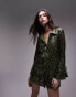 Фото #1 товара Topshop co-ord sequin oversized shirt in green