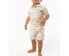 Modern Moments by Gerber Outfit Set Toddler Boy 3T Cream Floral Cotton Button-Up