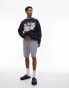 Topman oversized sweatshirt with pheasant print in washed black Черный, L - Chest 42 - фото #2