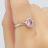 Elegant silver ring Fancy Vibrant Pink FVP73