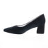 Фото #7 товара David Tate Creative Womens Black Leather Slip On Block Heels Shoes