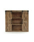 Фото #1 товара Farmhouse 27.2" Tall Medium Density Fiberboard, Wood, Iron Sliding 2-Door Wall Storage Cabinet