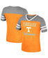 ფოტო #1 პროდუქტის Big Girls Tennessee Orange, Heather Gray Tennessee Volunteers Summer Striped V-Neck T-shirt