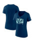 ფოტო #4 პროდუქტის Women's Deep Sea Blue Seattle Kraken Authentic Pro Core Collection Secondary Logo V-Neck T-shirt