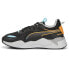 Puma RsX 3D Lace Up Mens Black, Blue, Orange Sneakers Casual Shoes 39002501
