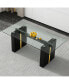 Фото #11 товара Rectangular Glass Table for 6-8 with MDF Legs