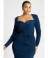 Plus Size Twist Bodice Fitted Dress - 24, Pageant Blue