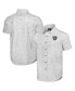 Men's NFL x Darius Rucker Collection by White Las Vegas Raiders Woven Short Sleeve Button Up Shirt