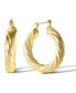 Womens Thick Twisted Hoop Earrings - Gold or Silver-Tone Hoop Earrings