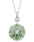 Фото #1 товара Macy's sterling Silver Necklace, Jade Flower Pendant (21 ct. t.w.)