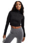 Фото #1 товара ASOS 4505 active fleeceback cropped hoodie in black