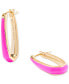 Color Coated Elongated Hoop Earrings