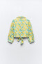 Фото #5 товара Укороченная блуза из смесового льна с принтом ZARA