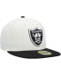 Фото #2 товара Men's Cream and Black Las Vegas Raiders Chrome Collection 59FIFTY Fitted Hat