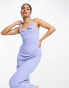 Фото #6 товара ASOS DESIGN textured strappy midi dress with fold over bust in cornflower blue