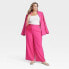 Фото #2 товара Women's High-Rise Wide Leg Trousers - Ava & Viv Pink 24