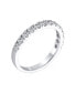 Фото #1 товара AAA Cubic Zirconia Clear Round CZ Half Eternity Ring Anniversary Wedding Band For Women .925 Sterling Silver 2MM Stackable Rings