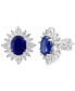 ფოტო #1 პროდუქტის EFFY® Lab Grown Sapphire (3-3/4 ct. t.w.) & Lab Grown Diamond (1-5/8 ct. t.w.) Starburst Halo Stud Earrings in 14k White Gold