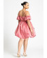 Plus Size Dramatic Bow Mini Dress - 14, Rose Wine