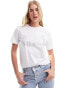 Фото #1 товара Pieces 'Bride Squad' Silver glitter front slogan t-shirt in white