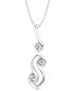 ფოტო #4 პროდუქტის Diamond Swirl Pendant Necklace (1/3 ct. t.w.) in 14k White Gold