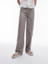 Topshop Tall low rise washed straight leg trouser in taupe