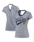 Фото #2 товара Women's Navy Milwaukee Brewers Hail Mary V-Neck Back Wrap T-shirt
