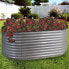 Galvalume Steel Oval Raised Garden Bed - Silver - 79 in x 32 in