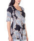 ფოტო #3 პროდუქტის Women's Paisley Print Short Sleeve Loose Casual Tunic Top