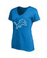 ფოტო #1 პროდუქტის Women's Jahmyr Gibbs Blue Detroit Lions Plus Size Fair Catch Name and Number V-Neck T-shirt