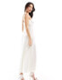 Y.A.S Bridal satin and lace mix cami midi dress in white