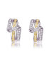 ფოტო #1 პროდუქტის Sterling Silver Cubic Zirconia Cross Path Stud Earrings