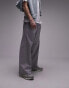 Фото #3 товара Topman extra wide elasticated waist trouser in light grey