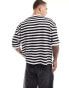 Фото #4 товара ASOS DESIGN boxy oversized t-shirt in textured stripe