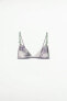 Floral embroidery triangle bra