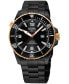 ფოტო #1 პროდუქტის Men's Canal Street Swiss Automatic Ion Plating Black Stainless Steel Bracelet Watch 46mm