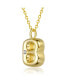 14k Gold Plated Cubic Zirconia Initial Pendant Bubble Letter Necklace