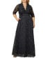 Women's Plus Size Maria Lace Evening Gown Черный, 3X - фото #1