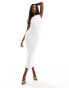 Фото #1 товара Rare London textured sleeveless midi dress in white