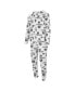 ფოტო #2 პროდუქტის Men's White Las Vegas Raiders Allover Print Docket Union Full-Zip Hooded Pajama Suit