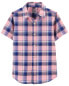 Фото #19 товара Kid 2-Piece Plaid Button-Down Shirt Pull-On French Terry Shorts Set 6