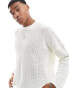 Фото #2 товара ASOS DESIGN oversized cropped knitted jumper with back graphic in white