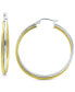 ფოტო #1 პროდუქტის Medium Two-Tone Twist Hoop Earrings in Sterling Silver & 18k Gold Plated Sterling Silver, 35mm, Created for Macy's