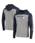 Фото #1 товара Men's Heathered Gray, Blue Seattle Seahawks Franklin Wooster Long Sleeve Hoodie T-shirt